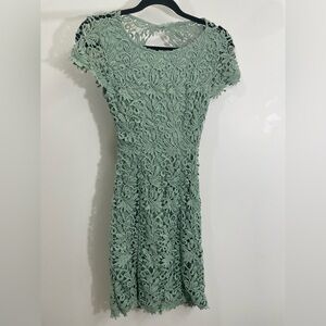 Lulus Hidden Talent Backless Dress Women Sz Xs Sage Green Lace Bodycon Romance